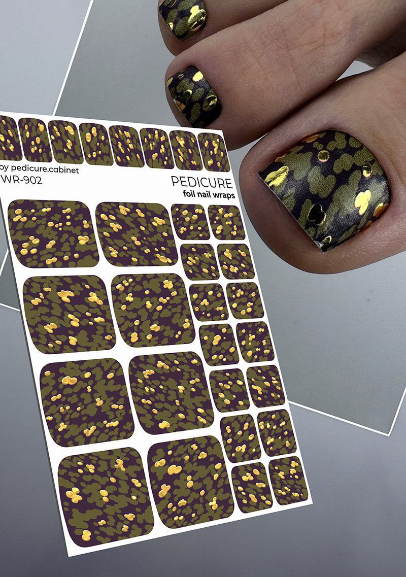 Pedicure cabinet pedicure nail wraps with gold foil [WR-902]