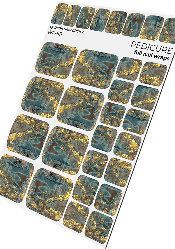 Pedicure cabinet pedicure nail wraps with gold foil [WR-911]