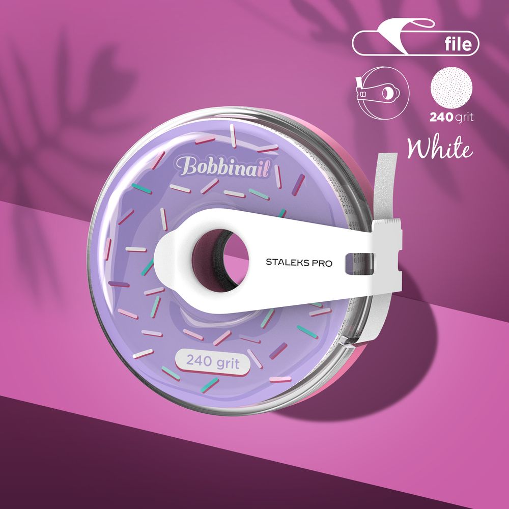 STALEKS Interchangeable file-tape (donut), white AT-240 / 240W grit / 8 m