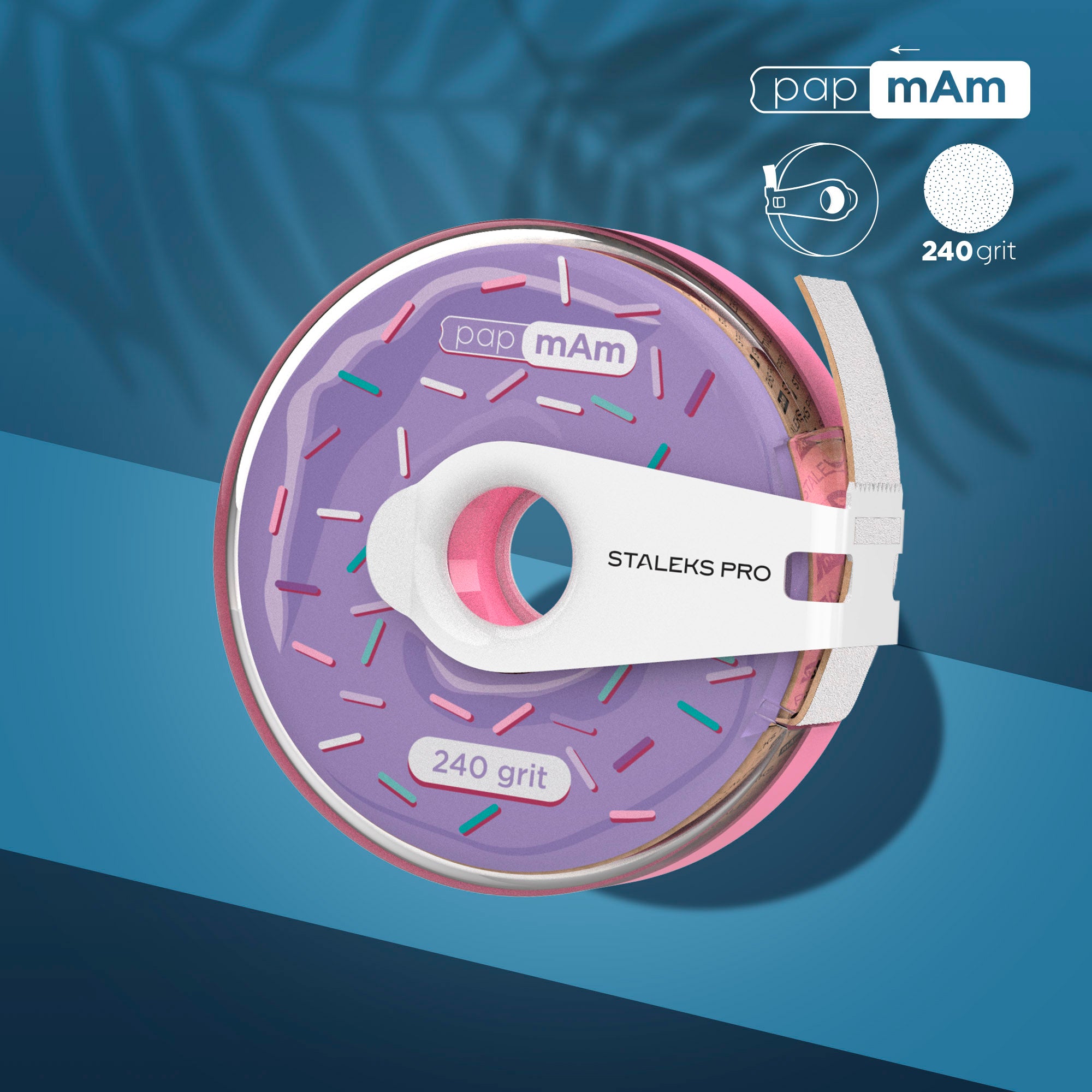 STALEKS PapMam Interchangeable file-tape (donut) 240 gr. white (6 meters) [ATC-240W] 