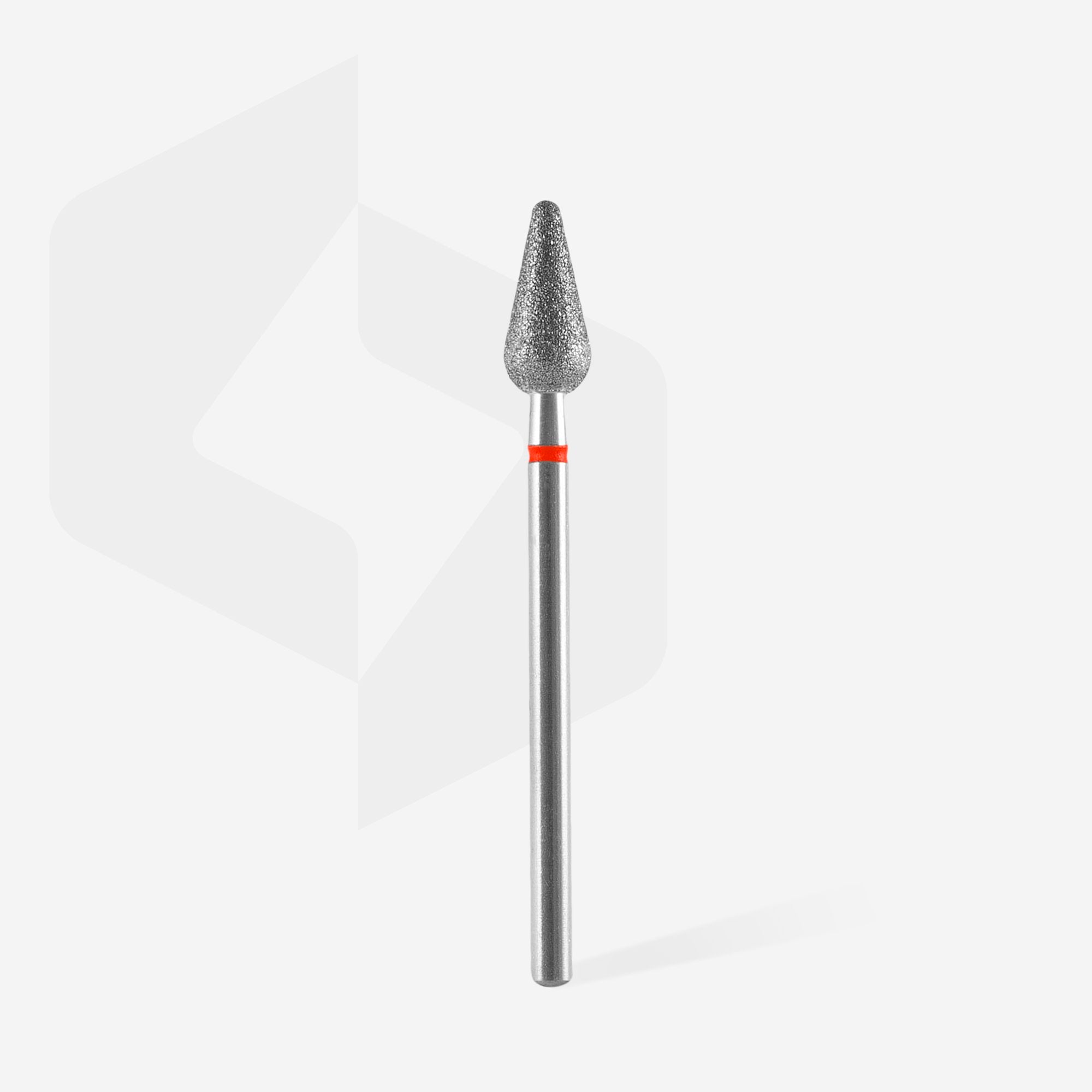 STALEKS Nail drill pear, red, diameter 4 mm/ working part 12 [FA101R050/12]