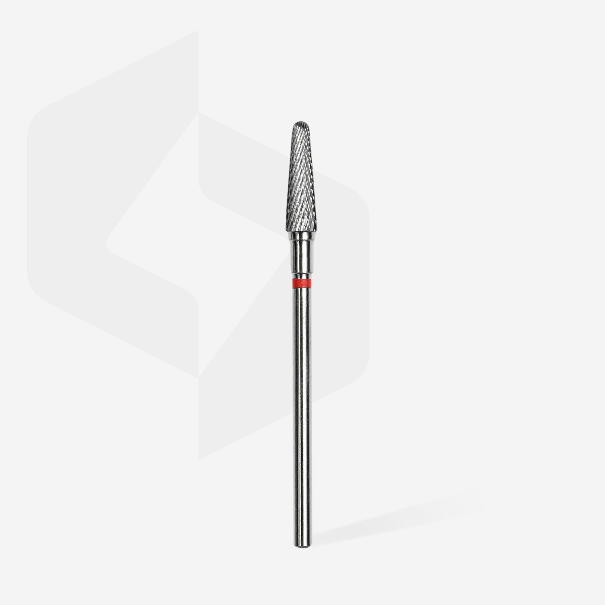 STALEKS Carbide nail drill conical red, diameter 4 mm / working part 13 mm [FT70R040/13]