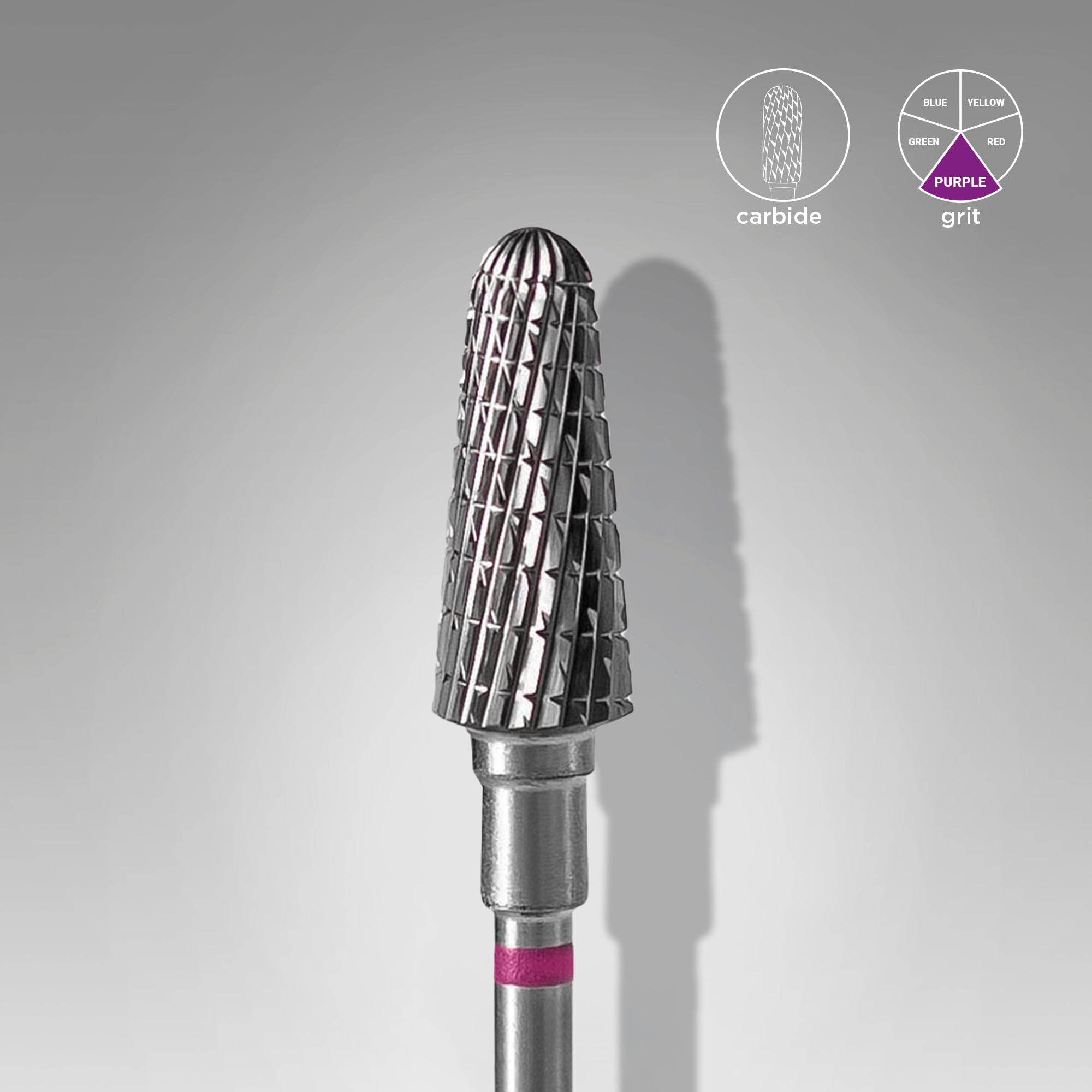 STALEKS Nail drill conical purple, diameter 6 mm / working part 14 mm [FT70V060/14]