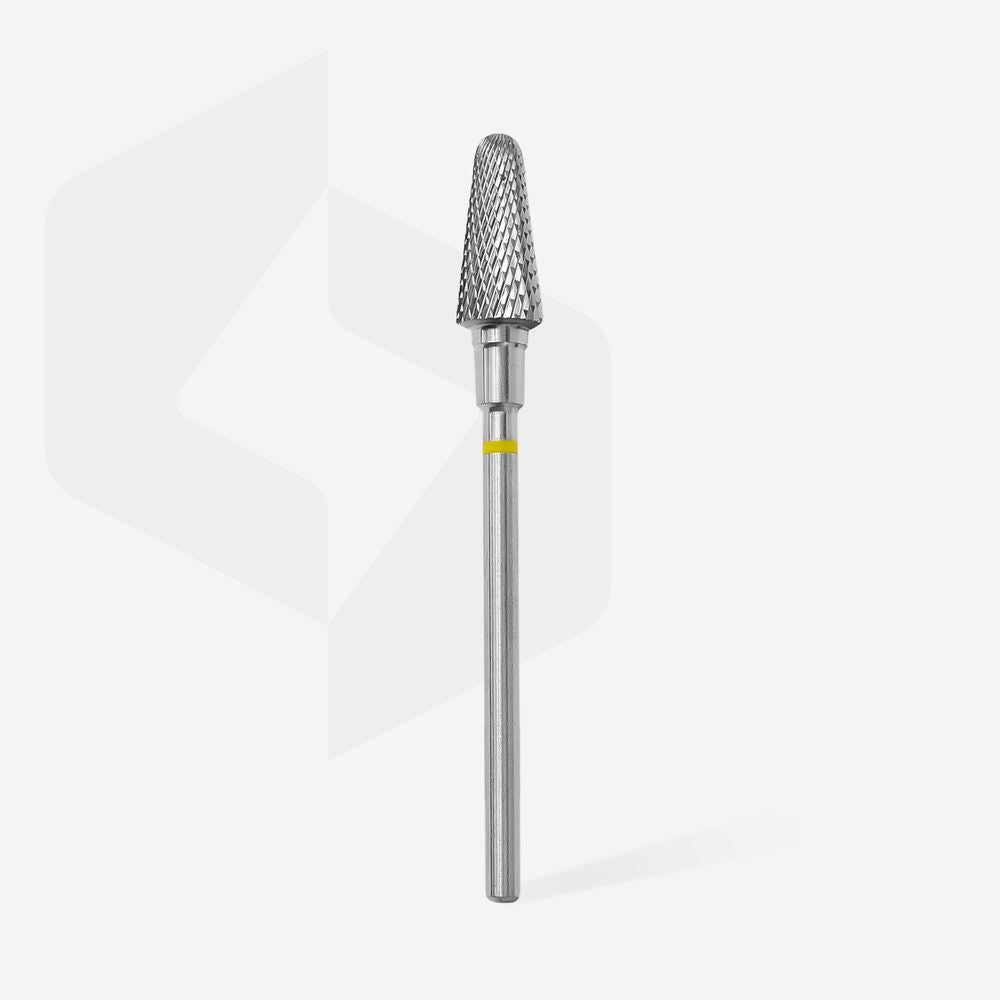 STALEKS Nail drill conical yellow, diameter 6 mm / working part 14 mm [FT70Y060/14]