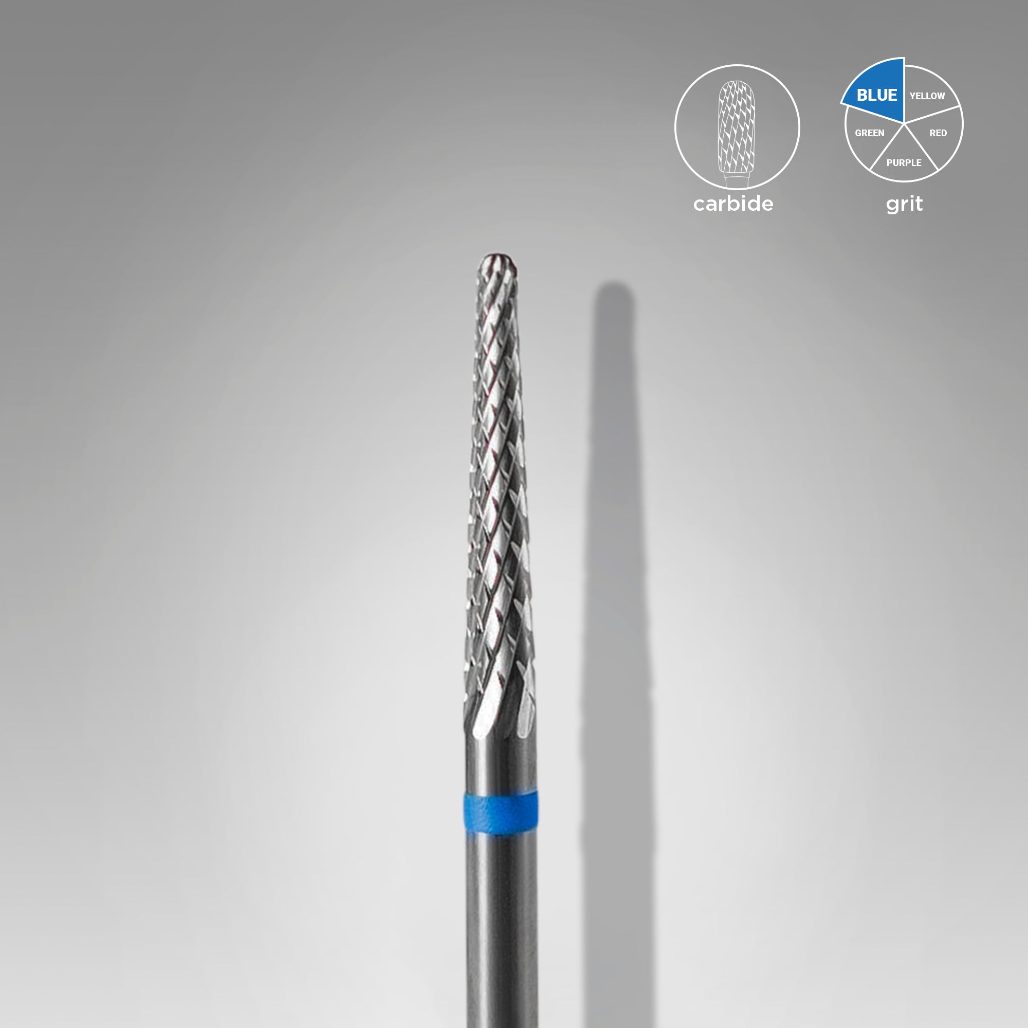 STALEKS Nail drill conical blue, diameter 2.3 mm / working part 14 mm [FT71B023/14]