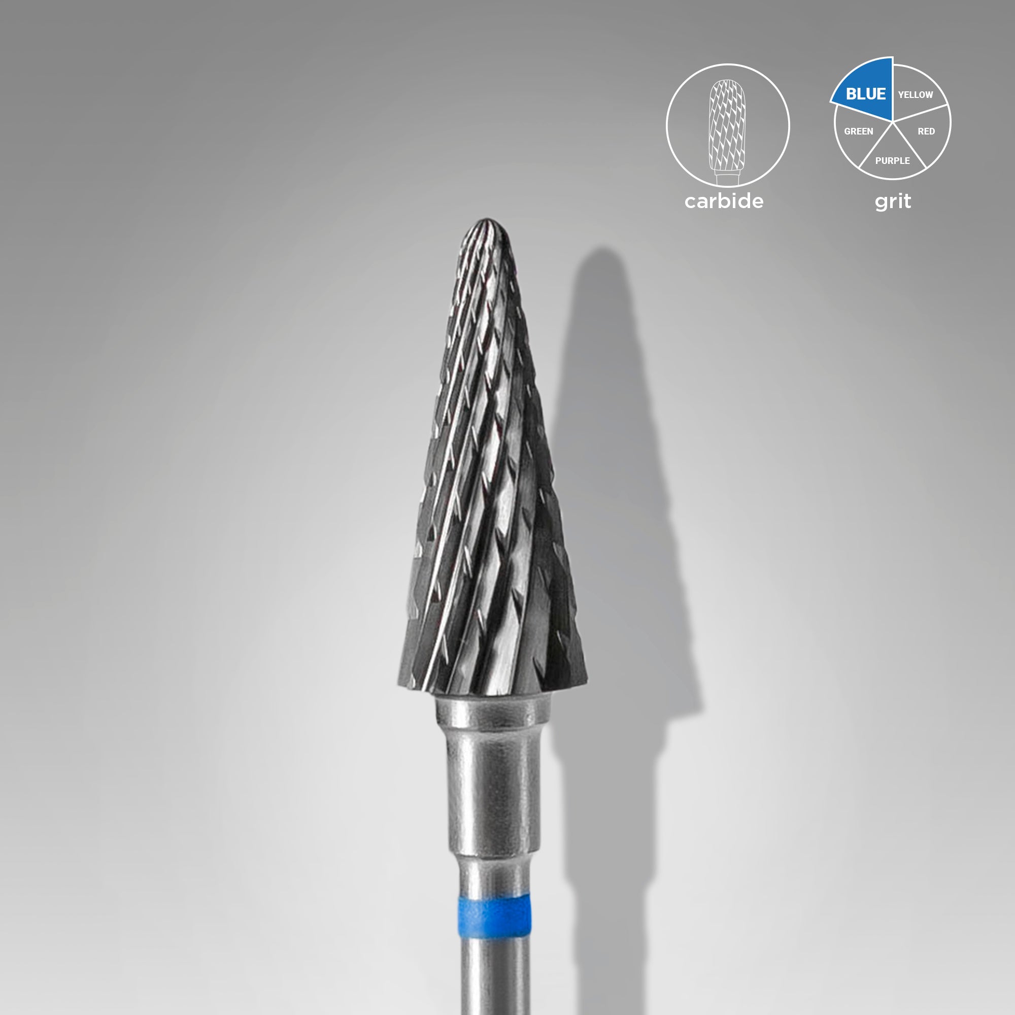 STALEKS Nail drill conical blue, diameter 6 mm / working part 14 mm [FT71B060/14]