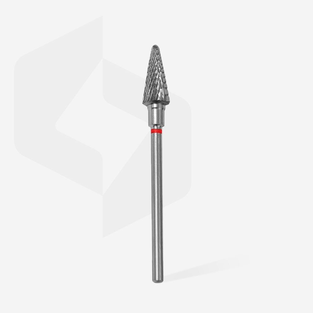 STALEKS Carbide nail drill cone red, diameter 6 mm / working part 8 mm [FT71R060/14]