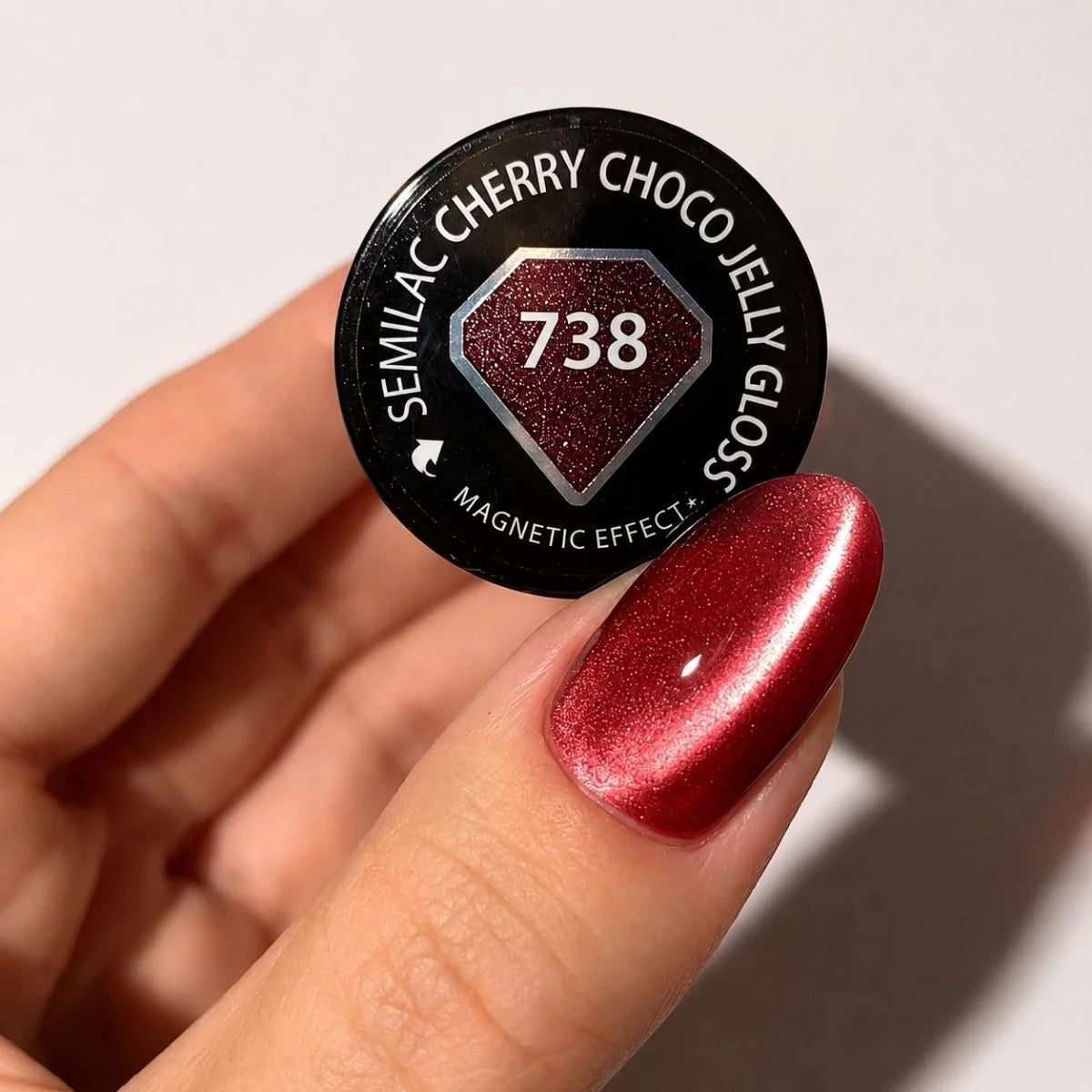 738 „Semilac“ UV gelinis lakas „Cherry Choco Jelly Gloss“, 7 ml