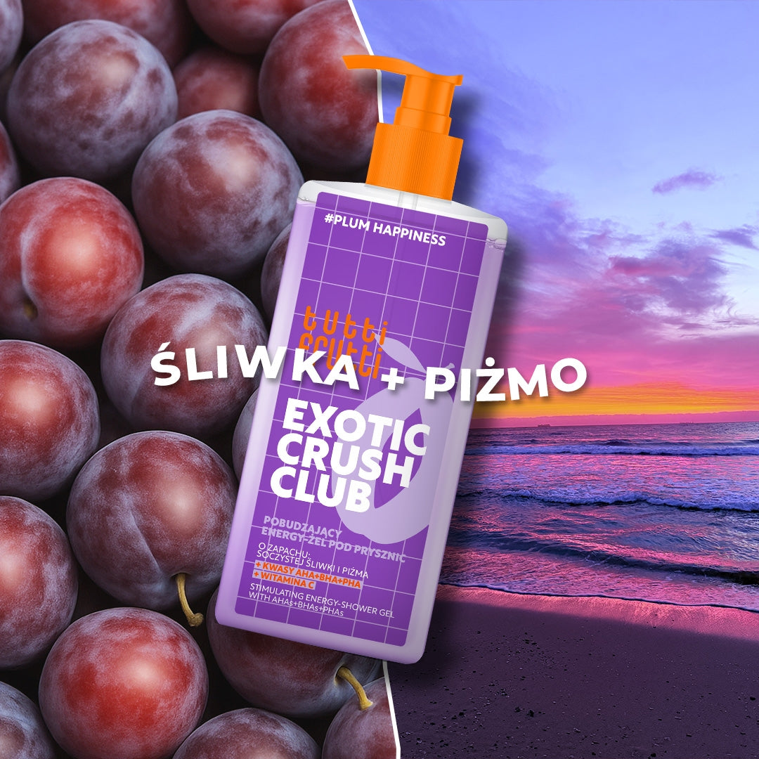 Farmona TUTTI FRUTTI PlumHappiness ergutav energiat andev dušigeel AHA+BHA+PHA hapetega 400 ml